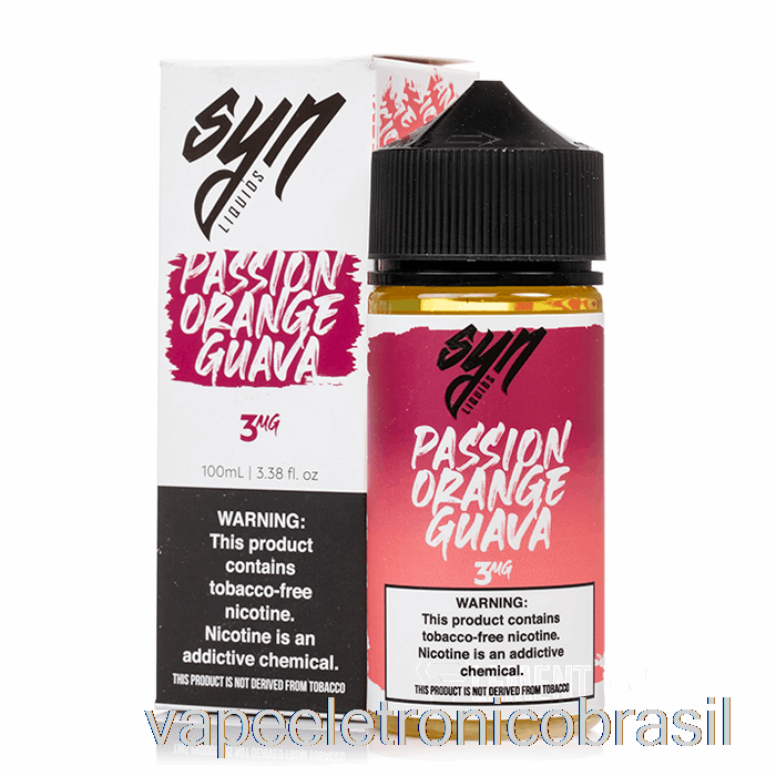 Vape Recarregável Paixão Laranja Goiaba - Syn Liquid - 100ml 0mg